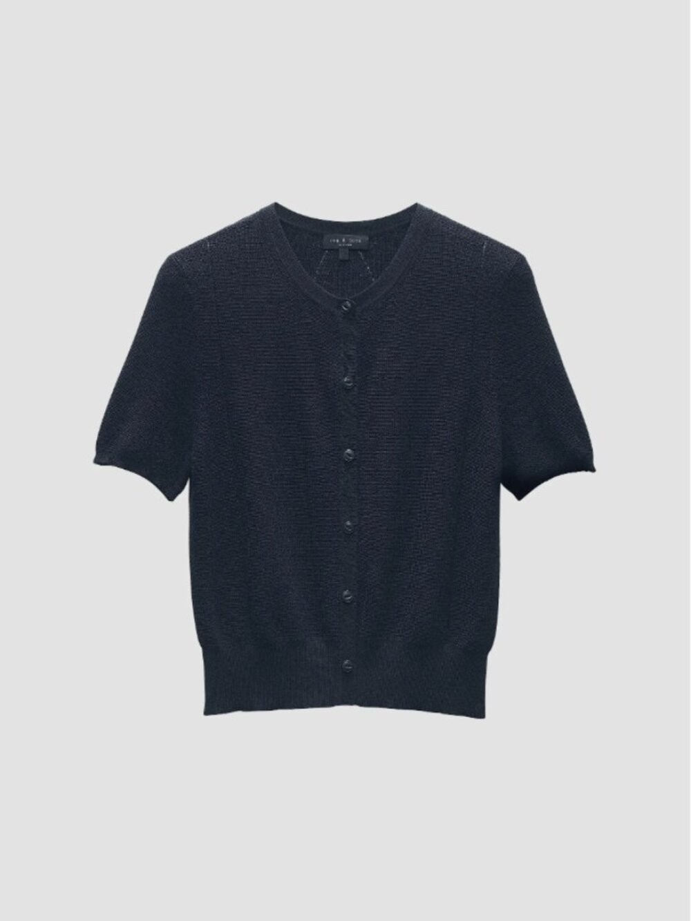 Rag & Bone Dina Short Sleeve Cropped Cardigan (Black, size L)
